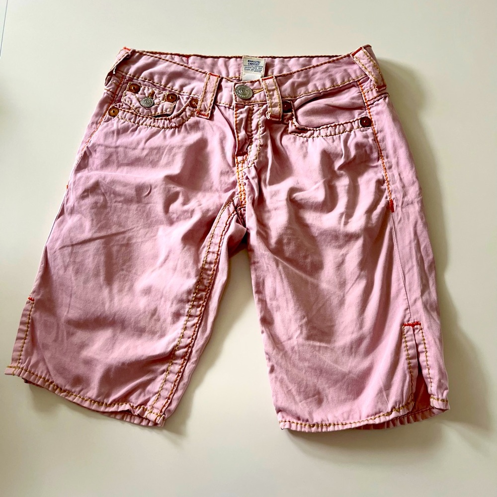 Long pink shorts from True Religion